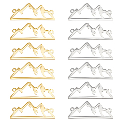 Золотой & Цвет Нержавеющей Стали 20шт. 2 цвета из нержавеющей стали контурные соединители подвески, горные связи, золотые и нержавеющая сталь цвет, 26x10x1 мм, отверстие : 1.2 мм, 10 шт / цвет
