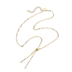 Золотой 2.5мм 304 изготовление ожерелья из цепочки-скрепки из нержавеющей стали, с застежками-клешнями и латунными бусинами, золотые, 20.47 дюйм (52 см)