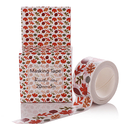 Colorful DIY Scrapbook Decorative Paper Tapes, Adhesive Tapes, Flower, Colorful, 20mm