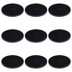 Schwarz Acrylplatte, Flachrund, Schwarz, 50x3 mm, Bohrung: 3 mm