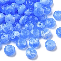 Cornflower Blue Two Tone Acrylic Beads, Imitation Gemstone Style, Rondelle, Cornflower Blue, 19.5x11mm, Hole: 2.5mm, about 165pcs/500g