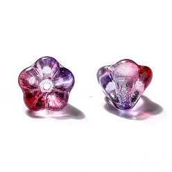 Средний Фиолетовый Прозрачные бусины из чешского стекла, два тона, цветок, средне фиолетовый, 8.5x6.5 мм, отверстие : 1 мм, около 237~243 шт / упаковка