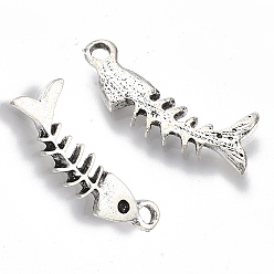 Античное Серебро Сплавочные подвески тибетского стиля, без кадмия и без свинца, елочка, античное серебро, 25.5x9x2 мм, Отверстие : 2 мм , около 1000 шт / 1000 г