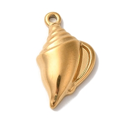 Золотой Ионное покрытие (ip) 304 подвески из нержавеющей стали, очарование раковины, золотые, 21.5x12.5x5 мм, отверстие : 1.6 мм