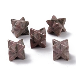 Родохрозит Натуральный родохрозит, скульптура, целебный кристалл, звездный орнамент меркаба, украшение домашнего офиса, 20x20x20 мм