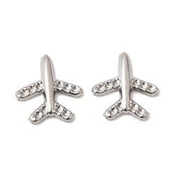 Нержавеющая Сталь Цвет 304 нержавеющей стали кабошонов, самолет, цвет нержавеющей стали, 12x11.5x2 мм