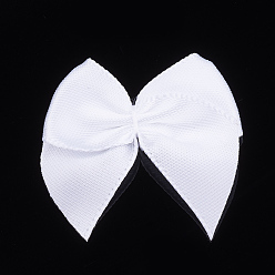 White Handmade Woven Costume Accessories, Bowknot & Hair Bows, White, 25~35x30~35x2~3mm