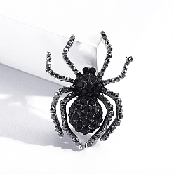 Реактивный Самолет Брошь из сплава со стразами на Хэллоуин, паук, струя, 47x36 мм