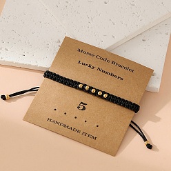 Черный Браслеты из нержавеющей стали в стиле азбуки Морзе для женщин и мужчин, чёрные, 5-1/2~10-1/4 дюйм (14~26 см)