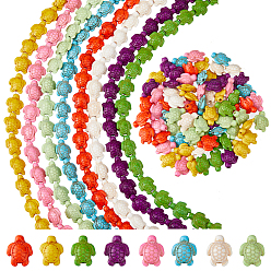 (52) Непрозрачная лаванда 8 нити 8 стили окрашенные синтетические бирюзовые бусины, разноцветные, 17~18x14x6~8 мм, отверстие : 1~1.5 мм, около 23~24 шт / нитка, 14.96~15.63 дюйм (38~39.7 см), 1 прядь / стиль