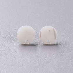 Белый Дым Ушные вкладыши из ацетата целлюлозы (смолы), с пин железа, плоско-круглые, серый, 9.5x2.5 мм, отверстие : 1.5 мм, штифты : 0.7 мм