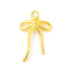 Золотой 925 стерлингов серебряные подвески, Подвески с бантиком, прыгающими кольцами и печатью 925, золотые, 17x12x1 мм, отверстие : 2 мм