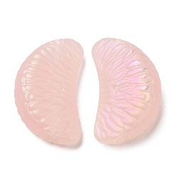 Розовый Краска для выпечки, прорезиненные акриловые бусины, разделить ломтик апельсина, туманная роза, 17x28x9.5 мм, отверстие : 3.5 мм