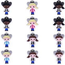 (52) Непрозрачная лаванда 12 шт. 6 стиль, экологически чистые силиконовые фокальные бусины пищевого качества, разноцветные, 32x26.5x9.5 мм, отверстие : 2 мм, 2 шт / стиль