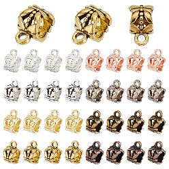 Mixed Color 160Pcs 8 Colors Alloy Tube Bails, Loop Bails, Column, Mixed Color, 11x8x6.5mm, Hole: 1.6mm, 20pcs/color