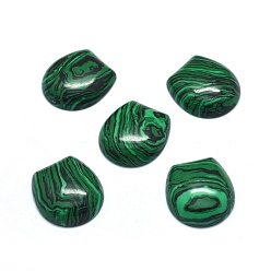 Malachite Synthetic Malachite Cabochons, Oval, 22x20.5x6~7mm