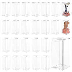 Прозрачный 50шт. складные прозрачные ПВХ-коробки, для крафта упаковки конфет свадьба пользу подарочные коробки, прямоугольные, прозрачные, 16x7.05 см