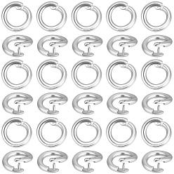Посеребрённый Латуни Twister застежками, кольцо, 925 серебро покрытием, 5.5x1 мм, отверстие : 3 мм, 30 шт