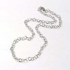 Нержавеющая Сталь Цвет Устойчивое к потускнению ожерелье из нержавеющей стали для мальчиков, с карабин-лобстерами , цвет нержавеющей стали, 304 дюйм (17.71 см)