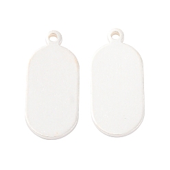 Серебро 925 стерлингов серебряные подвески, пустые овальные подвески, серебряные, 17.5x8x1 мм, отверстие : 1.2 мм
