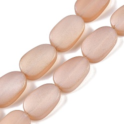 Сэнди Коричневый Стеклянные бусины с гальваническим покрытием , матовые, овальные, песчаный коричневый, 14x9x4.5 мм, отверстие : 1 мм, около 50 шт / нитка, 27.17 дюйм (69 см)