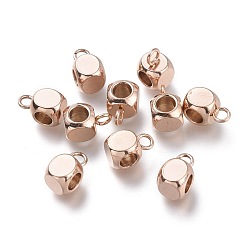 Розовое Золото Ионное покрытие (ip) 304 дуги из нержавеющей стали, петля под залог, кубик бусины залог, розовое золото , 7.5x5x5 мм, отверстие : 1.6 мм, внутренний диаметр: 3 мм