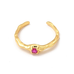 Камелия Открытое кольцо-манжета с кубическим цирконием и бриллиантами, настоящее 18k позолоченное латунное кольцо-солитер для женщин, без свинца и без кадмия, камелия, размер США 6 1/2 (16.9 мм)