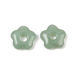 Green Aventurine Natural Green Aventurine Pendants, Flower Charms, 14.5~15x15.5x5~5.5mm, Hole: 4mm