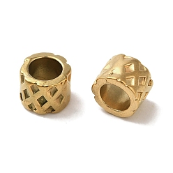 Золотой Ионное покрытие (ip) 304 европейские бусины из нержавеющей стали, бусины с большим отверстием, колонка, золотые, 9x7 мм, отверстие : 5.5 мм