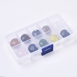 Mixed Stone Natural Mixed Stone, Heart Love Stone, Pocket Palm Stone for Reiki Balancing, 19x23x10.5mm, 10pcs/box