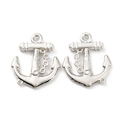 Платина Пластмассовые подвески ccb, якорь очарование, платина, 29.5x24.5x3.5 мм, отверстие : 2 мм