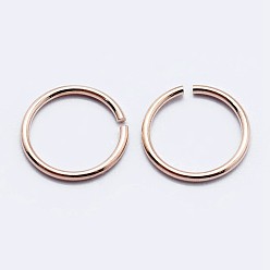 Rose Gold 925 Sterling Silver Open Jump Rings, Round Rings, Rose Gold, 18 Gauge, 5x1mm, Inner Diameter: 3mm, about 100pcs/10g