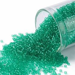 (72) Transparent Beach Glass Green TOHO Round Seed Beads, Japanese Seed Beads, (72) Transparent Beach Glass Green, 15/0, 1.5mm, Hole: 0.7mm, about 3000pcs/bottle, 10g/bottle