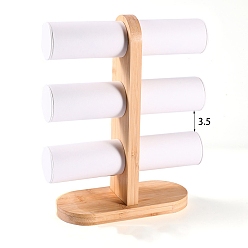 Белый Дым Подставки для браслетов t bar с деревянным основанием, органайзеры для наручных часов, серый, 23.5x9x29 см