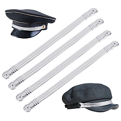 Серебро Лента для ковбойской шляпы из искусственной кожи, регулируемый ремень для шляпы, серебряные, 285~495x14.5~19.5x7.5 мм, отверстие : 2 мм