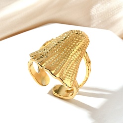 Цветок 304 открытая манжета из нержавеющей стали для женщин, реальный 18 k позолоченный, цветок, 26x19 мм, внутренний диаметр: регулируемый