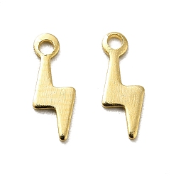 Echt 24 k vergoldet Messing Anhänger & Charms, langlebig überzogen, cadmiumfrei und bleifrei, Blitz, echt 24 k vergoldet, 8.5x3.5x0.5 mm, Bohrung: 1 mm