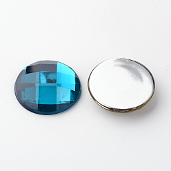 Mixed Color Imitation Taiwan Acrylic Rhinestone Flat Back Cabochons, Faceted, Half Round/Dome, Mixed Color, 25x6mm, 100pcs/bag