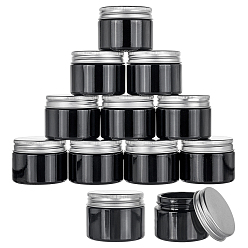 Черный Стеклянная банка, с крышкой винта из белой жести, многоразовая косметическая банка, колонка, чёрные, 56x44 мм, емкость: 50 мл (1.69 жидких унций)