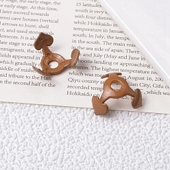 Sienna Spray Painted Acrylic Beads Caps, 3 Petals, Sienna, 16x8mm