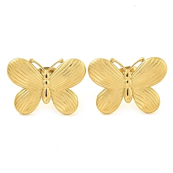 Золотой Ионное покрытие (ip) 304 серьги-гвоздики из нержавеющей стали для женщин, бабочка, золотые, 14.5x20 мм