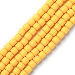 Gold Handmade Polymer Clay Bead Strands, Column, Gold, 6.5x6mm, Hole: 1.2mm, about 61pcs/strand, 15.75 inch(40cm)
