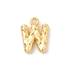Letter W Латунь прелести, без никеля , реальный 18 k позолоченный, Буква W, 12x9.5x2.5 мм, отверстие : 1.4 мм