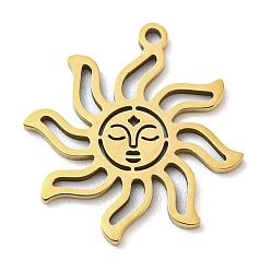 Солнце 201 подвески из нержавеющей стали, лазерная резка, золотые, солнце, 19x17.5x1 мм, отверстие : 1.2 мм, 5 шт / пакет
