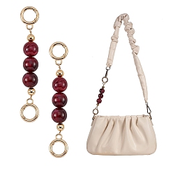 Кокосово-Коричневый Удлинительная цепочка для сумки, с бусинами из абс-пластика и пружинными кольцами из легкого золотого сплава, для аксессуаров для замены сумок, кокосового коричневый, 14.3 см