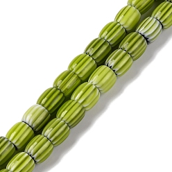 Желто-Зеленый Нити из бусин в форме шеврона, изготовленные вручную методом лэмпворк., раррель, желто-зеленый, 8x7.5 мм, отверстие : 1.2 мм, около 47 шт / нитка, 14.69'' (37.3 см)
