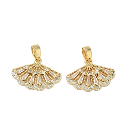 Настоящее золото 18K Латунные микро проложить кубического циркония подвески, фанатские прелести, реальный 18 k позолоченный, 13x18.5x3 мм, отверстие : 2.5x5.5 мм