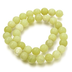 Lemon Jade Natural Lemon Jade Round Beads Strands, Frosted, Round, 10mm, Hole: 1mm, about 38pcs/strand, 14.9 inch