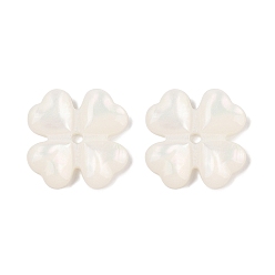 Белый Непрозрачная смола клевер декоден кабошоны, клевер, белые, 17x17x3 мм