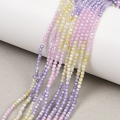 Pink Бусы из циркония, граненые, круглые, розовые, 2 мм, отверстие : 0.5 мм, около 212 шт / нитка, 14.57'' (37 см)